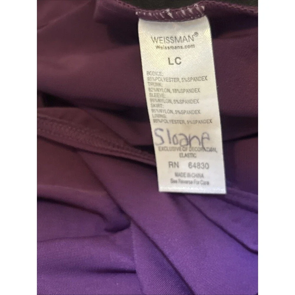 EUC Girls Weissman Purple Dance Recital Dress Costume Sz Large Child  12286